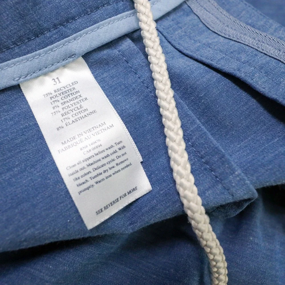 Faherty All Day Shorts Mens 31 Blue Hybrid Board Shorts Stretch Quick Dry Surf